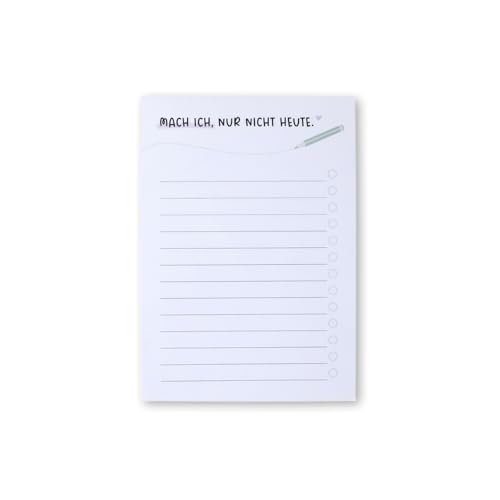 Odernichtoderdoch Notizblock A6 Mach ich, nur nicht heute - Notizblock mit 50 Blatt für Notizen, Checkliste im kompackten Format Odernichtoderdoch Notizblock A6 Mach ich, nur nicht heute - Notizblock mit 50 Blatt für Notizen, Checkliste im kompackten Format von Odernichtoderdoch