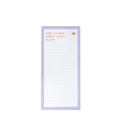 Odernichtoderdoch Notizblock DIN lang - To Do-Liste zum Abhaken - 10 x 21 cm - Block - Hochformat - 50 Blatt zum Abreißen - Einkaufsliste - Haushalt - Organisation (Aufgabensammler, lila) von Odernichtoderdoch