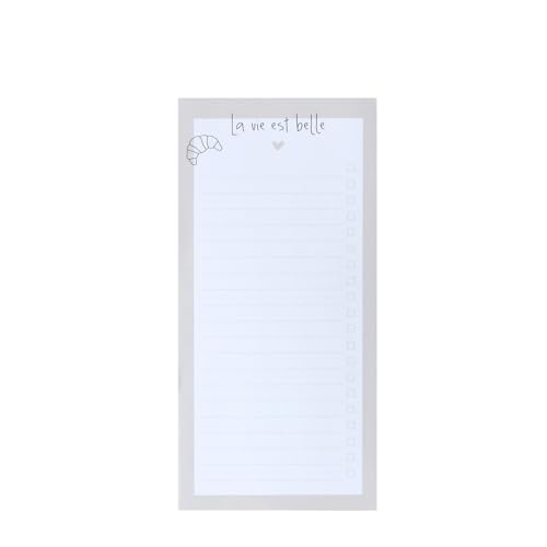 Odernichtoderdoch Notizblock DIN lang - To Do-Liste zum Abhaken - 10 x 21 cm - Block - Hochformat - 50 Blatt zum Abreißen - Einkaufsliste - Haushalt - Organisation (La vie, beige) von Odernichtoderdoch