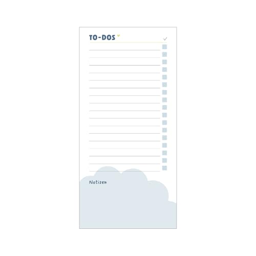 Odernichtoderdoch Notizblock DIN lang To-Do´s Wolke - Linierter Block mit Platz für To-Do´s & Termine mit praktischer Checkliste zum Abhaken von Odernichtoderdoch