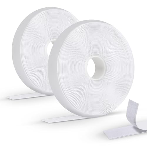 Oderra Klettband selbstklebend 8 Meter – Extra starkes doppelseitiges Haken-und-Schlaufen-Band für Fenster, Fotorahmen, Moskitonetze, Auto Heimwerken Weiß von Oderra