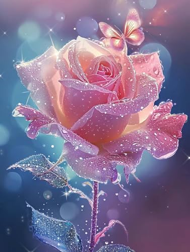 OdiuK DIY Diamond Painting Set für Erwachsene, 5D Kristall Diamant Painting Bilder, Rosa Rosen Arts Full Diamant Kunst Cross Malerei Stickerei für Home Wall Decor Geschenk 30x40cm OdiuK DIY Diamond Painting Set für Erwachsene, 5D Kristall Diamant Painting Bilder, Rosa Rosen Arts Full Diamant Kunst Cross Malerei Stickerei für Home Wall Decor Geschenk 30x40cm von OdiuK