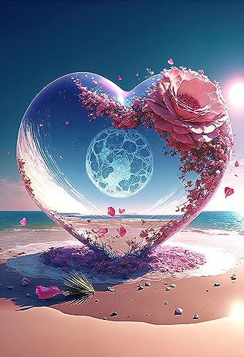 OdiuK DIY Diamond Painting Set, 5D Diamant Painting Bilder Malen Nach Zahlen Cross Stickerei Malerei, Blumige Kristall Liebe Arts Craft Diamant Malerei Kits für Halloween Geschenk Wall Decor 30x40cm von OdiuK