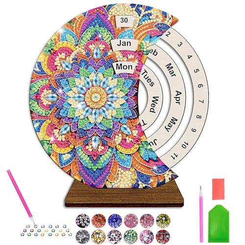 OdiuK Diamond Painting Kalender Basteln Mädchen 6 7 8 9 10 11 12 Jahre Geschenke DIY Ewige Kalender Diamant Mandala Bastelset Erwachsene Teenager Kinder 5-13 Jahr Kreative Geburtstag Spielzeug von OdiuK
