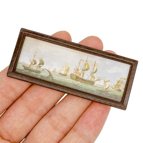 Odoria Puppenhaus Bilderrahmen Vintage Miniatur: 1/12 Maßstab Gemälde aus Holz für Wohnzimmer Galerie Viktorianisch - Mini Wand Bilder mit Rahme Boot Odoria Puppenhaus Bilderrahmen Vintage Miniatur: 1/12 Maßstab Gemälde aus Holz für Wohnzimmer Galerie Viktorianisch - Mini Wand Bilder mit Rahme Boot von Odoria