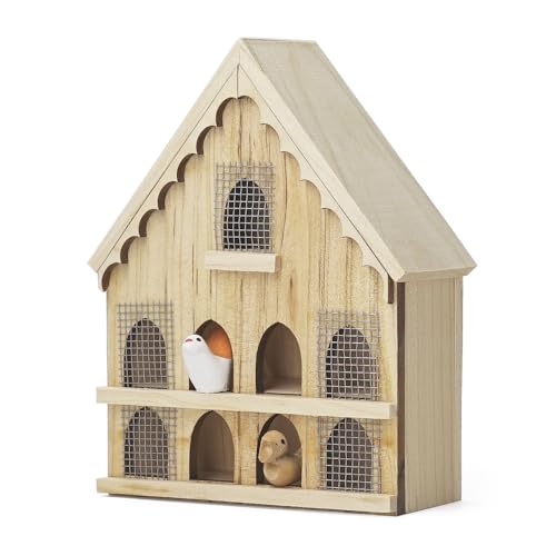 Odoria Puppenhaus Vogelhaus Wichtel Miniatur: 1/12 Maßstab Nistkasten Holz für Fee Garten Bauernhof Rustikal - Mini Modell DIY für Handwerk im Freien von Odoria