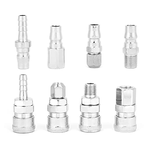 8Pcs Quick Fitting C Type Quick Fitting,Quick Fitting Connector,Air Hose Fittings 1 Air Fittings 1 1/4 Inch Zinc Alloy Pneumatic Quick Fitting Connector Socket and Plug Kit Parts von Odorkle