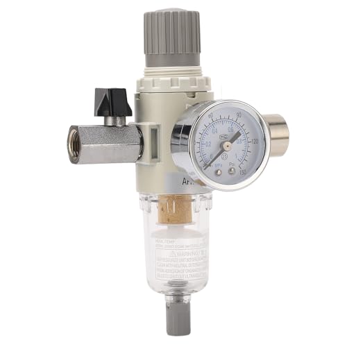 Luftfilter-Druckregler, 2-in-1-Druckluft-Wasserabscheider-Regler mit 150 PSI-Messgerät (3/8 Zoll Kugelhahn) von Odorkle