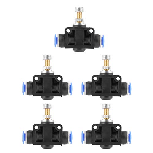 Pipe Throttle Valve Push 5 Stück 6 mm Luftstromregelventil, pneumatische Armaturen und Flussminderer von Odorkle