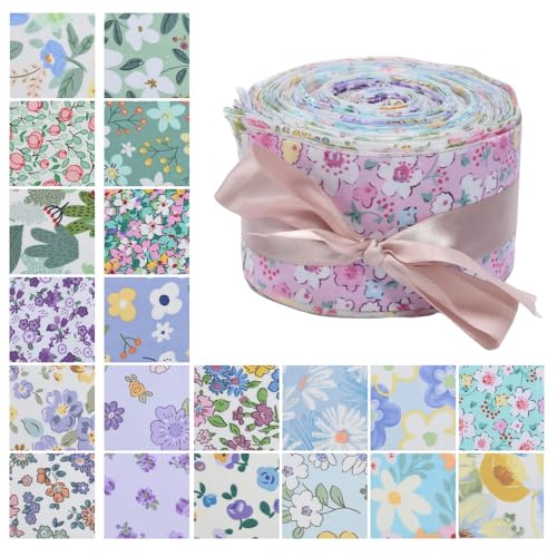 Odot 20 Stück Stoffe zum Nähen, Patchwork Stoffe Paket Jacquard Ornament Gobelin Möbelstoff für Quilten DIY Handwerk Scrapbooking, Dekostoffe Handwerken (Lila Blau,6.5x50cm) von Odot