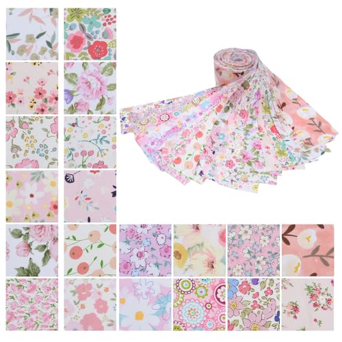 Odot 20 Stück Stoffe zum Nähen, Patchwork Stoffe Paket Jacquard Ornament Gobelin Möbelstoff für Quilten DIY Handwerk Scrapbooking, Dekostoffe Handwerken (Rosa,6.5x50cm) von Odot
