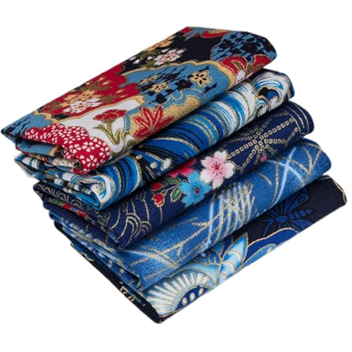 Odot 20x25cm 5 Stück Stoffe zum Nähen Patchwork, Stoffe Paket Ornament Gobelin Möbelstoff für Quilten DIY Handwerk Scrapbooking, Dekostoffe Handwerken (Japanischer Stil 6) von Odot