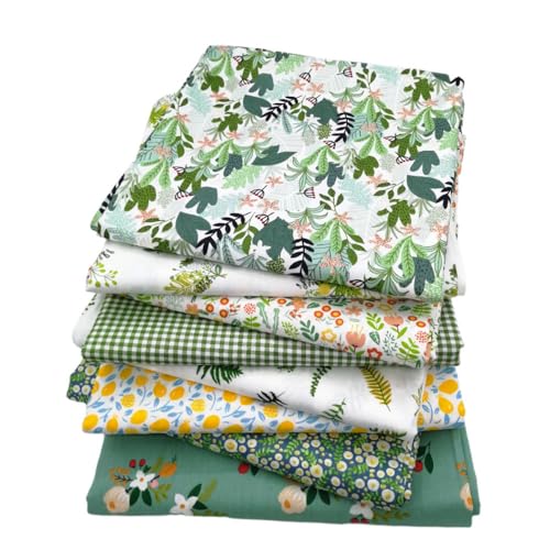 Odot 8 Stück Stoffe zum Nähen, Blumen Patchwork Stoffe Paket Jacquard Ornament Gobelin Möbelstoff für Quilten DIY Handwerk Scrapbooking, Dekostoffe Handwerken (Grün,50x50cm) von Odot