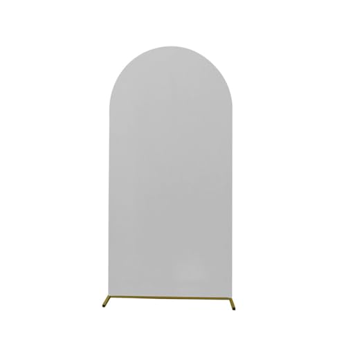 Odot Bogen Hintergrundabdeckung Hochzeitsbogen Abdeckung Runde Oberseite Hintergrund Ständer Abdeckung für Hochzeit Geburtstag Garten Party Bankett Dekoration (6.6ft/ 200x100cm,Grau) von Odot