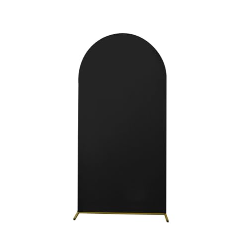 Odot Bogen Hintergrundabdeckung Hochzeitsbogen Abdeckung Runde Oberseite Hintergrund Ständer Abdeckung für Hochzeit Geburtstag Garten Party Bankett Dekoration (7.9ft/ 240x140cm,Schwarz) von Odot