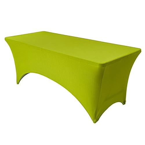 Odot Elasthan Tischdecke 4ft 6ft 8ft, Polyester Rechteckige Tischdecke Dehnbare Tischdecke, Waschbar Tischtuch für Hochzeit, Party, Küche Dekoration (4ft-122x76x76cm,Gras-Grün) von Odot