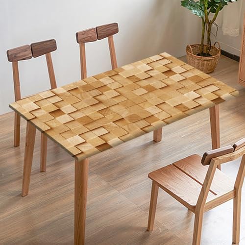 Odot Elastische Tischdecke, 3D-Holzmaserung Tischtuch mit Elastischer Kante, Rechteckige Tischdecke für Outdoor Klapptisch Terrasse Picknick Camping Esszimmer Küche (Beige 1,80x80cm) von Odot