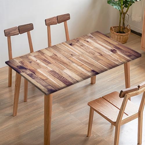 Odot Elastische Tischdecke, 3D-Holzmaserung Tischtuch mit Elastischer Kante, Rechteckige Tischdecke für Outdoor Klapptisch Terrasse Picknick Camping Esszimmer Küche (Gelb Violett,80x80cm) von Odot