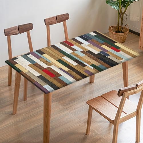 Odot Elastische Tischdecke, 3D-Holzmaserung Tischtuch mit Elastischer Kante, Rechteckige Tischdecke für Outdoor Klapptisch Terrasse Picknick Camping Esszimmer Küche (Grün Café,120x120cm) von Odot