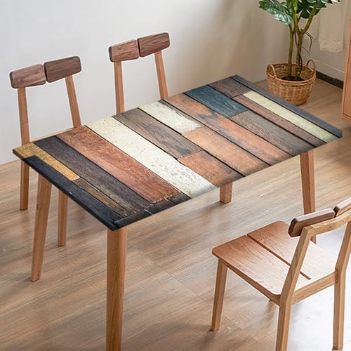 Odot Elastische Tischdecke, 3D-Holzmaserung Tischtuch mit Elastischer Kante, Rechteckige Tischdecke für Outdoor Klapptisch Terrasse Picknick Camping Esszimmer Küche (Holzbrett B,80x80cm) von Odot