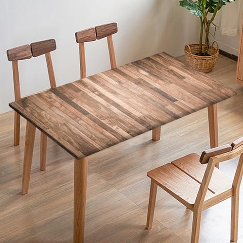 Odot Elastische Tischdecke, 3D-Holzmaserung Tischtuch mit Elastischer Kante, Rechteckige Tischdecke für Outdoor Klapptisch Terrasse Picknick Camping Esszimmer Küche (Holzbrett E,140x80cm) von Odot