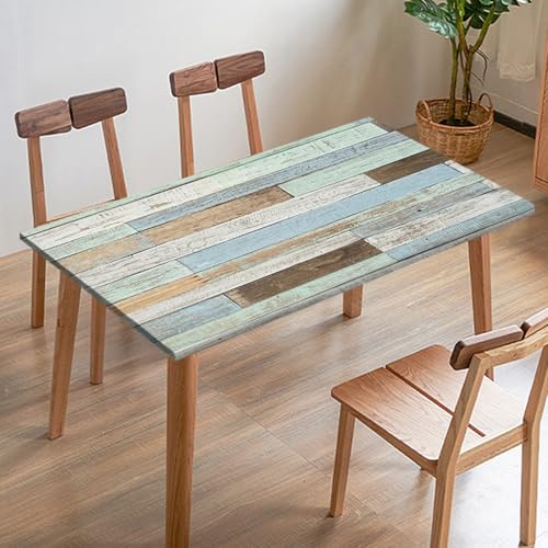 Odot Elastische Tischdecke, 3D-Holzmaserung Tischtuch mit Elastischer Kante, Rechteckige Tischdecke für Outdoor Klapptisch Terrasse Picknick Camping Esszimmer Küche (Holzbrett G,170x95cm) von Odot