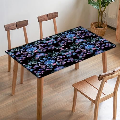 Odot Elastische Tischdecke, 3D-Retro-Muster Tischtuch mit Elastischer Kante, Rechteckige Tischdecke für Outdoor Terrasse Picknick Camping Esszimmer Küche (Exotischer Stil 3,140x80cm) von Odot