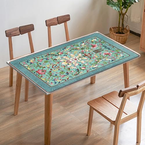 Odot Elastische Tischdecke, 3D-Retro-Muster Tischtuch mit Elastischer Kante, Rechteckige Tischdecke für Outdoor Terrasse Picknick Camping Esszimmer Küche (Exotischer Stil 6,183x77cm) von Odot