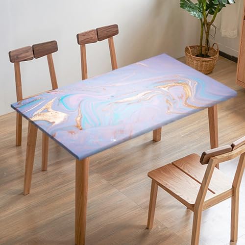 Odot Elastische Tischdecke, Marmor-Druck Tischtuch mit Elastischer Kante, Rechteckige Tischdecke für Outdoor Terrasse Picknick Camping Esszimmer Küche (Rosa 9,95x95cm) von Odot