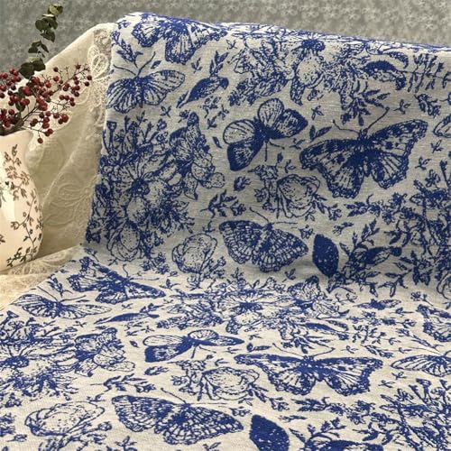 Odot Stoffe zum Nähen Patchwork Stoffe Paket Ornament Gobelin Möbelstoff für Quilten DIY Handwerk Scrapbooking, Dekostoffe Handwerken Jacquard (Pro Meter) (Schmetterling,61 Zoll breit) von Odot
