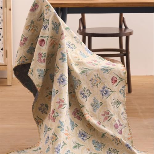 Odot Stoffe zum Nähen Patchwork Stoffe Paket Ornament Gobelin Möbelstoff für Quilten DIY Handwerk Scrapbooking, Dekostoffe Handwerken Jacquard (Pro Meter) (Strauß,61 Zoll breit) von Odot