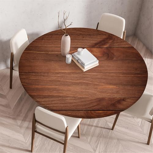 Odot Tischdecke Abwaschbar Rund 160cm, Elastisch Lotuseffekt Tischdecke Outdoor 3D-Druck Tischdecken Table Cloth für Garten Restaurant, Ideal für 150cm-155cm von Odot