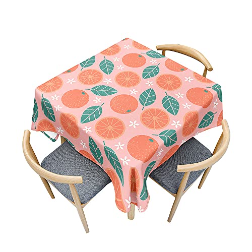 Odot Tischdecke Quadratisch Wasserdicht Polyester, Pflegeleicht Fleckschutz Abwaschbar 3D -Farbfruchtdruck Rechteckig Tischdecke für Home Küche Dekoration (60x60cm,Orange) von Odot