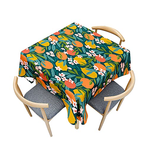 Odot Tischdecke Quadratisch Wasserdicht Polyester, Pflegeleicht Fleckschutz Abwaschbar 3D -Farbfruchtdruck Rechteckig Tischdecke für Home Küche Dekoration (60x60cm,Zitrone) von Odot