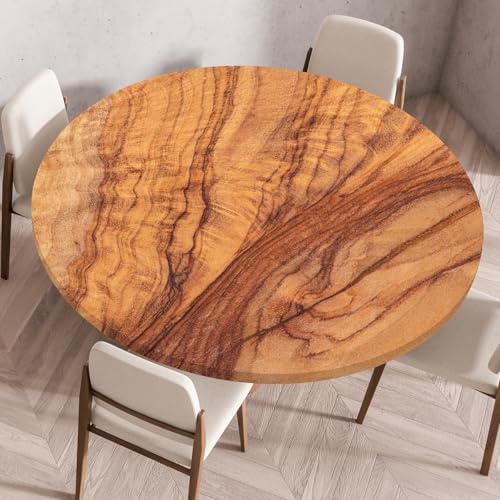 Odot Tischdecke Abwaschbar Rund 90cm, Elastisch Tischdecke Outdoor 3D-Druck Lotuseffekt Tischdecken Table Cloth für Garten Restaurant, Ideal für 80cm-85cm von Odot