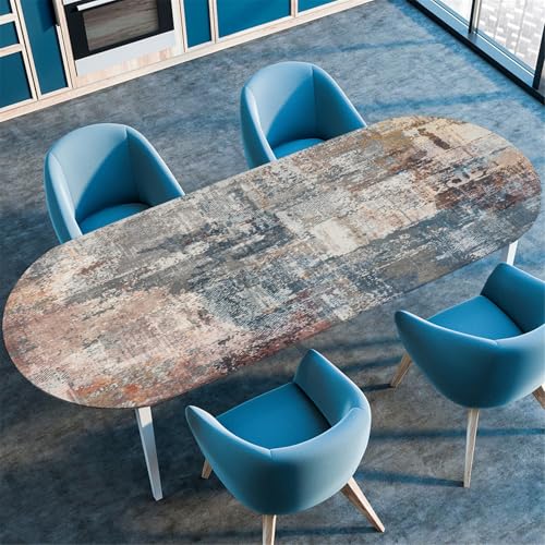 Odot Runde Elastische Ovale Tischdecke 3D Druck Abwaschbar Spanntischdecke Gartentischdecke Outdoor Oval Tischdecke mit Gummizug, Modern Druck (107x152cm, Graffiti) von Odot