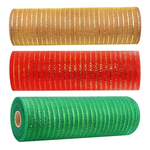 3Rolls 10.2x10yard Weihnachtsgitterbrötchen, dekoratives metallisches Band für Kranz machen Handwerk Weihnachtsbaumdekorationen Style11 3Rolls 10.2x10yard Weihnachtsgitterbrötchen, dekoratives metallisches Band für Kranz machen Handwerk Weihnachtsbaumdekorationen Style11 von Odoukey