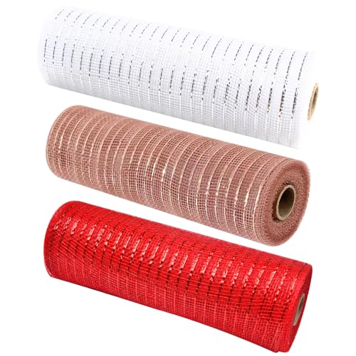 3Rolls 10.2x10yard Weihnachtsgitterbrötchen, dekoratives metallisches Band für Kranz machen Handwerk Weihnachtsbaumdekorationen Style22 3Rolls 10.2x10yard Weihnachtsgitterbrötchen, dekoratives metallisches Band für Kranz machen Handwerk Weihnachtsbaumdekorationen Style22 von Odoukey