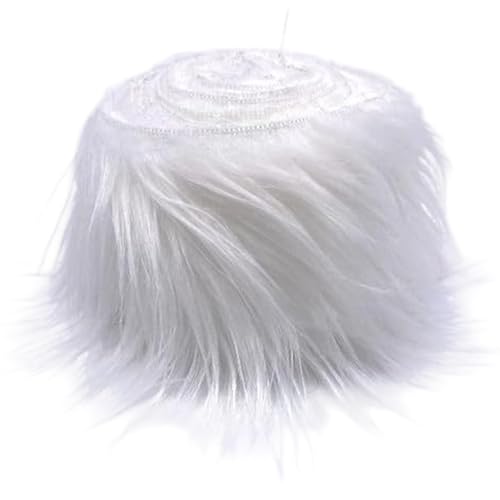 5ft Fuzzy Stoff, flauschiger Stoff Trim Weihnachten DIY -Kunstpelze Trimm für Kostüme Dekorationen weiche Fuzzy Edge Kunsthandwerk weiß weiß von Odoukey