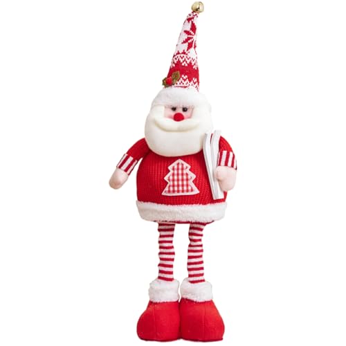 Odoukey Plüschstoff Santa Weihnachten Figuren mit einziehbaren Beinen, Weihnachts -Tisch -Innenkamin -Schelfdekorationen Ornamente von Odoukey