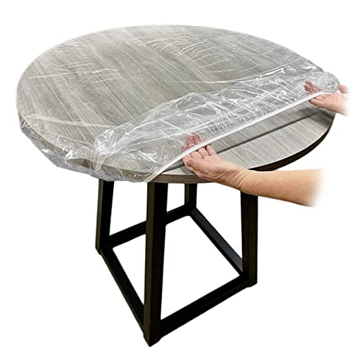 Runde elastische Tischdecke, wasserdicht öldicht transparent Vinyl für 26-33 Zoll Tisch Clear Deckung Runde elastische Tischdecke, wasserdicht öldicht transparent Vinyl für 26-33 Zoll Tisch Clear Deckung von Odoukey