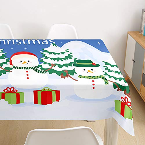 Oduo 3D Weihnachten Tischdecke Rechteckig Wasserdicht Fleckschutz Ölfest, Mehrfarbig Weihnachtselemente Mehrzweck Pflegeleicht Abwaschbar Outdoor Garten Deko Farbe & Größe Wählbar (C,60x60cm) von Oduo