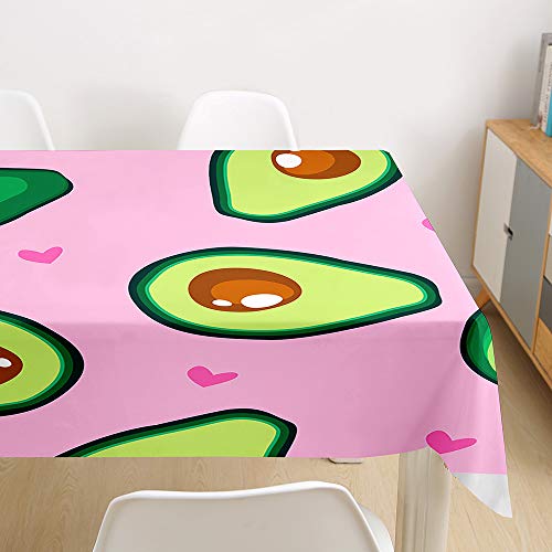 Oduo Tischdecke Wasserdicht Polyester Rechteckig, Tischdecke mit Fruchtdruck Pflegeleicht Fleckschutz Ölfest Abwaschbar Outdoor Garten Deko Farbe & Größe Wählbar (Avocado,140x140cm) von Oduo