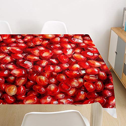 Oduo Tischdecke Wasserdicht Polyester Rechteckig, Tischdecke mit Fruchtdruck Pflegeleicht Fleckschutz Ölfest Abwaschbar Outdoor Garten Deko Farbe & Größe Wählbar (Guave,140x220cm) von Oduo