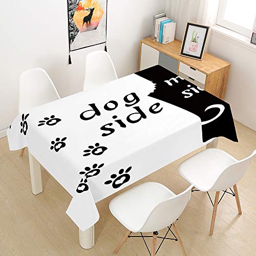 Oduo Tischdecke Wasserdicht Polyester Rechteckig, Tischdecke mit Hundedruck Pflegeleicht Fleckschutz Ölfest Abwaschbar Outdoor Garten Deko Farbe & Größe Wählbar (Hundebesitzer,100x140cm) von Oduo