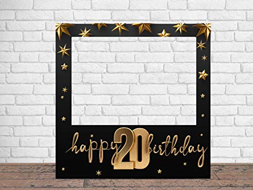 Fotocall Happy 20 Geburtstag Sterne 100 x 100 cm | Geburtstagsgeschenke | Wirtschaftliches und originelles Foto | Geschenkideen | Personalisierte Geburtstagsgeschenke von Oedim