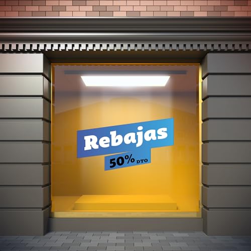Oedim Vinyl-Aufkleber für Schaufenster, Blau, 80 x 44 cm, Dekorieren Sie Ihr Schaufenster, Aufkleber für Schaufenster, Vinyl für Geschäfte von Oedim