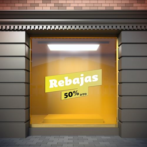 Oedim Vinylaufkleber für Schaufenster, gelb, 80 x 44 cm, Dekorieren Sie Ihr Schaufenster, Aufkleber für Schaufenster, Vinyl für Geschäfte von Oedim
