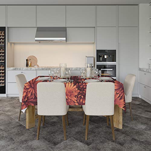 Tischdecke mit Blumenmuster, Orange, 240 x 120 cm, Tischdecke aus Leinen, bedruckt, in allen Farben, günstige und originelle Tischdecke Tischdecke mit Blumenmuster, Orange, 240 x 120 cm, Tischdecke aus Leinen, bedruckt, in allen Farben, günstige und originelle Tischdecke von Oedim