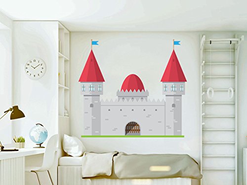 Wandtattoo für Kinder | Schloss | verschiedene Größen 100 x 100 cm | robuster und einfacher Aufkleber | mehrfarbig | dekorativer Aufkleber mit elegantem Design von Oedim
